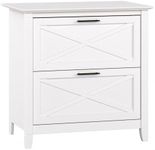 Bush Furniture Key West Lateral File Cabinet | 2 Drawer File Cabinet for Home Office in Pure White Oak | File Storage Cabinet with Drawers
