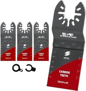 S&F STEAD & FAST Carbide Multi Tool Blades for Metal Cutting, 4-Pack, Carbide Oscillating Tool Blades, Oscillating Blade for Hard Metal, Nail, Screws, Bolts