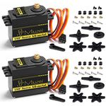 Miuzei 15KG Digital Servo Motor Metal Gear High Speed Torque Servo Motor for RC Car 1:8 1/10 12 Helicopter Airplane Car Boat Robot Arm Control （2pcs）