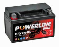 PTX7A-BS Powerline Factory Sealed Motorcycle Battery 12V 7Ah