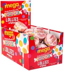 Smarties Double Lollies Mega - Gluten Free, Peanut Free, Fat Free Assorted Fruity Flavors Lollipops - Perfect for Birthdays, Parties - Made by US Candy Company Since 1949-24 Count (Pack of 1)