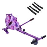 BSTSEL Hoverkart Adjustable Sixth Gear Telescopic Adjustment Triangle Stable Kart Seat Kart Racing Frame Fits all Hoverboard Sizes - 6.5", 8" and 10" (Star purple)