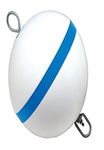 TAYLOR MADE Products Taylor Made Sur-Moor Mooring Buoy, White (18") – Moor Your Boat securely – Blue Reflective Stripe enhances Nighttime Visibility – Galvanized Steel Hardware Included – 2020108660