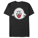 Nintendo Men's Super Mario Boo Character Portrait T-Shirt, Black, Medium