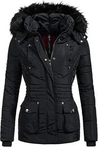 Marikoo Vanilla Veste d'hiver matelassée pour Dame Noir M