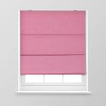 A.Unique Home Textured Weave Dimout Roman Window Blind in a Variety of Colours and Sizes Ideal for any Room. (Pink, 90cm x 170cm (35.4" x 66.9") (3FT))