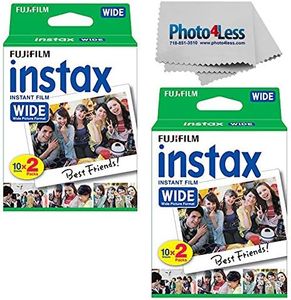 Fujifilm Wide Instant Film Twin Pack X2 (40 Sheets) + Camera and Lens Cleaning Cloth