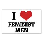 CafePress I Love Feminist Men Rectangle Sticker Rectangle Bumper Sticker Car Decal