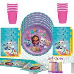 Gabby's Doll House 9" Plates Luncheon Napkins Cups Table Cover Serves 16 - Durable, Leak Proof, Cut Resistant Party Supplies for Toddlers, Girls, Kids, Children - Gabby Dollhouse Party Decorations