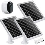 UYODM 3 Pack Solar Panel Compatible with Arlo Essential Spotlight | Weather Resistant, 16.5Ft Outdoor Power Charging Cable, Adjustable Mount | Not for Arlo HD Pro Pro2 Pro3 - Silver