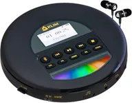 KLIM Nomad - New 2024 - Portable CD Player Walkman with Long-Lasting Battery - with Headphones - Radio FM - Compatible MP3 CD Player Portable - TF Card Radio FM Bluetooth - Ideal for Cars - Gold