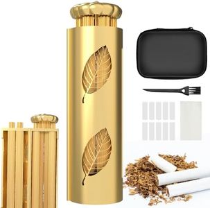 Cigarette Rolling Machine - Vintage Brass Cigarette Roller - Solid Brass Roller Pure Copper Joint Roller Machine Come with 70mm Papers, Filters, Tray & Storage Bag, Tobacco Roller for Men and Women