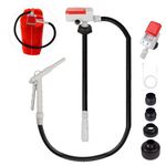 Fuel Transfer Pump (3.2GPM) with Hand Nozzle for Quick Stop Flow Control, 51" Hose Automatic Gas Pump with 4 Gas Can Fittings, USB and Battery Powered Portable Siphon Pump for Oil, Gasoline, Diesel