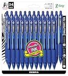 Zebra Pen Z-Grip Retractable Ballpoint Pen, Medium Point, 1.0mm, Blue Ink, 24 Pack (Packaging may vary