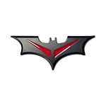 Fan Emblem DC Comic Superhero Logo Car Emblem in Matte Black and Red