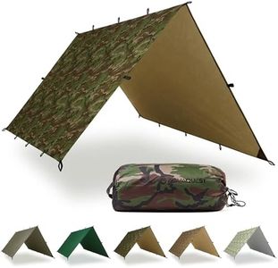 AquaQuest Defender Tarp - 100% Waterproof Heavy Duty Nylon Bushcraft Survival Shelter - 15 x 15 ft Camo