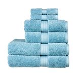 Christy Renaissance 6 Piece Towel Set in Soft Chambray 100% Egyptian Cotton - Luxuriously Soft & Super Absorbent - 675 GSM - 2 Bath, 2 Hand & 2 Face Towels