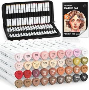 36 Colors Skin Tone&Hair Art Markers, Shuttle Art Dual Tip Alcohol Based Marker Pen Set Contains 1 Blender 1 Carrying Case 1 Marker Pad Perfect for Kids & Adults Portrait,Comic, Anime, Manga