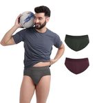 FREECULTR Men's Underwear Anti Bacterial Micromodal Airsoft Brief - Non Itch No Chaffing Sweat Proof Size M Pack of 3-Mist Grey,Port Wine,Avocado Green