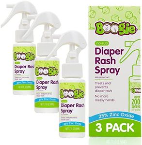 Boogie Diaper Rash Cream Spray for Baby, Travel Friendly No-Rub Touch Free Application for Sensitive Skin, Over 200 Sprays per Bottle, 1.7 oz (Pack of 3)