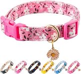 Raisingwell Cotton Dogs Collar Pink Flower Patterns for Boys and Girls Cute Dog Collars Summer Fall Gift Adjustable for Small to Medium Breed Dogs (S)