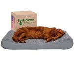 FurHaven Pet Dog Bed | Orthopedic Ultra Plush Luxe Lounger Pet Bed Dogs & Cats, Gray, Jumbo