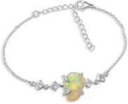 Raw fire opal Chain Bracelet Octobe