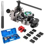 OKSTENCK Brake Line Flaring Tool Kit,45 Degree Single Flare,Double Flare Combined Bubble Flare for 3/16",1/4",5/16",3/8" and 4.75mm Sizes for Soft Metal Copper Tube Openings.