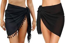 Sarong Wrap Beach Women 2pcs Bathing Suit Cover Up Skirt Wrap Short Swimwear Swimsuit Chiffon Beach Wear Sheer Beach Skirt