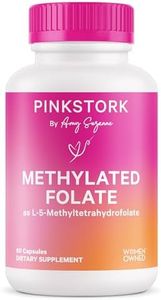 Pink Stork Folate: Methyl Folate - MTHFR Acid, Natural Form of Folic Acid for Pregnancy, Formulated for Mom + Baby, Women-Owned, 60 Capsules (Packaging May Vary)