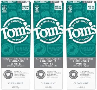 Tom's of Maine Luminous White Natural Toothpaste, Anticavity, Clean Mint, 4.0 Oz 3 Pack