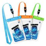 GLBSUNION Waterproof Phone Case, 3-Pack Universal Waterproof Pouch Underwater IPX8 Dry Bag with Lanyard Compatible iPhone 15 14 13 12 11 Pro Max Plus Galaxy S23 S24 Google Pixel HTC Up to 6.9"