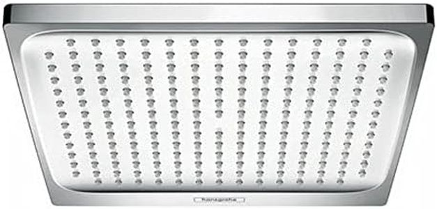 hansgrohe Crometta E - head shower, shower head square (240 x 240 mm), rainfall shower head 1 spray for wall or ceiling mounting, anti-limescale, chrome