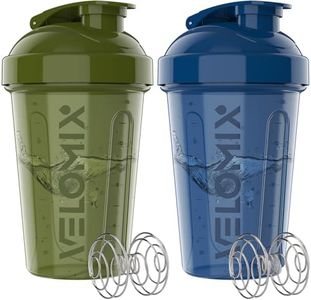 VELOMIX -2 Pack- 20 oz Protein Shaker Bottles for Protein Mixes - 2x Wire Whisk | Leak Proof Shaker Cups for Protein Shakes and Pre Workout | Protein Shaker Bottle Pack | Protein Mixer Cup