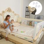 SAFE-O-KID® Barricade Designer Bed Rail Guard with 1 Year Warranty, Beige (6Ft/183CM) Pack of 2