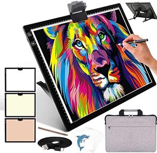 iVAOOZE Rechargeable A3 Light Box with Built-in Foldable Stand and Carry Bag, Wireless Light Pad for Cricut Vinyl, Weeding Tools, Diamond Painting, Drawing Crafting Light Board for Tracing, Sketching