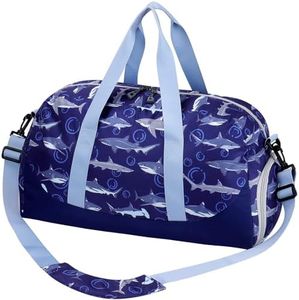 Choco Mocha Kids Duffle Bag Boys Duffle Bag for Kids Overnight Bags for Kids Duffel Bags Kids Travel Bag Shark Duffle Bag for Boys Overnight Bag Child Duffle Bag Weekender Weekend Bag Large Gift, Navy