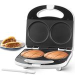 SugarWhisk Double Mini Pancake Maker Machine, Arepa Maker, 2 x 4-Inch Electric Pancakes Maker Griddle, Ideal for Pancakes, Cookies, Eggs, Arepas & Breakfast Sandwiches, 230V, UK Plug, White