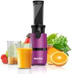 Cold Press Juicer, INOVIVA Masticating Juicer Machines Compact, Slow Juicer with 70 RPM Low Speed, Juice Maker for Vegetable & Fruit, Portable Juice Extractor High Juice Yield & Easy to Clean, Pink