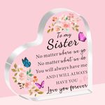 SDOFY Sister Gifts from Sister, Sister Birthday Christmas Gifts for Friend Besties Acrylic Plaque Gifts for Sisters