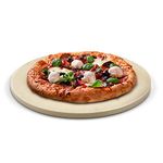 Cook N Home 02662 Pizza Grilling Baking Stone, 16-inch Round x 5/8-inch Thick, Cream