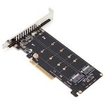 Dual M.2 PCIE Adapter, NVME M.2 to SATA Adapter Supports PCIE 3.0 and PCIE4.0, with 2 Expansion Card 2x32Gbps PCIE X8 to M.2 NVME Adapter Card Expansion Card(ph45)