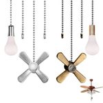 4 PCS Ceiling Fan Pull Chain Set, YIFARUBE Ceiling Fan Pull Chain with Connector, 3MM Diameter 12 Inches Beaded Ball Fan Chain Pendant (Bronze + Silver)