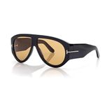 Trendy Retro Oversized Aviator Sunglasses for Women Men 70s Unique Luxury Thick Classic Sun Glasses(Black Frame/Brown Lens)