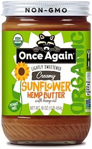 Once Again Organic Creamy Sunflower Hemp Butter with Hemp Oil, 16oz - Lightly Salted & Sweetened - Peanut Free, USDA Organic, Gluten Free Certified, Vegan, Kosher - Glass Jar