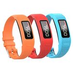 3 Pack Replacement Strap Compatible with Garmin VivoFit 1/VivoFit 2, Small Large Soft Silicone Watch Strap Wristbands for Women & Men(Orange/Red/Sky Bule,S)