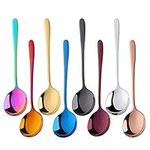 8-Pieces Metal Round Soup Spoon 7.4