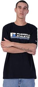 Russell Athletics Men's Originals Bar Logo Tee, Navy, Large