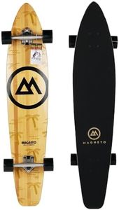 Magneto 44 inch Kicktail Cruiser Longboard Skateboard | Bamboo and Hard Maple Deck | Made for Adults, Teens, and Kids (Palm Flats)