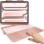 typecase Keyboard Case for iPad Pro 13-inch (M4, 2024) & iPad Air 13-inch (M2), Trackpad, 360° Rotatable, Wireless Keyboard, 11-Colors Backlit for iPad Pro 12.9 (6th/5th/4th/3rd Gen), Rose Gold